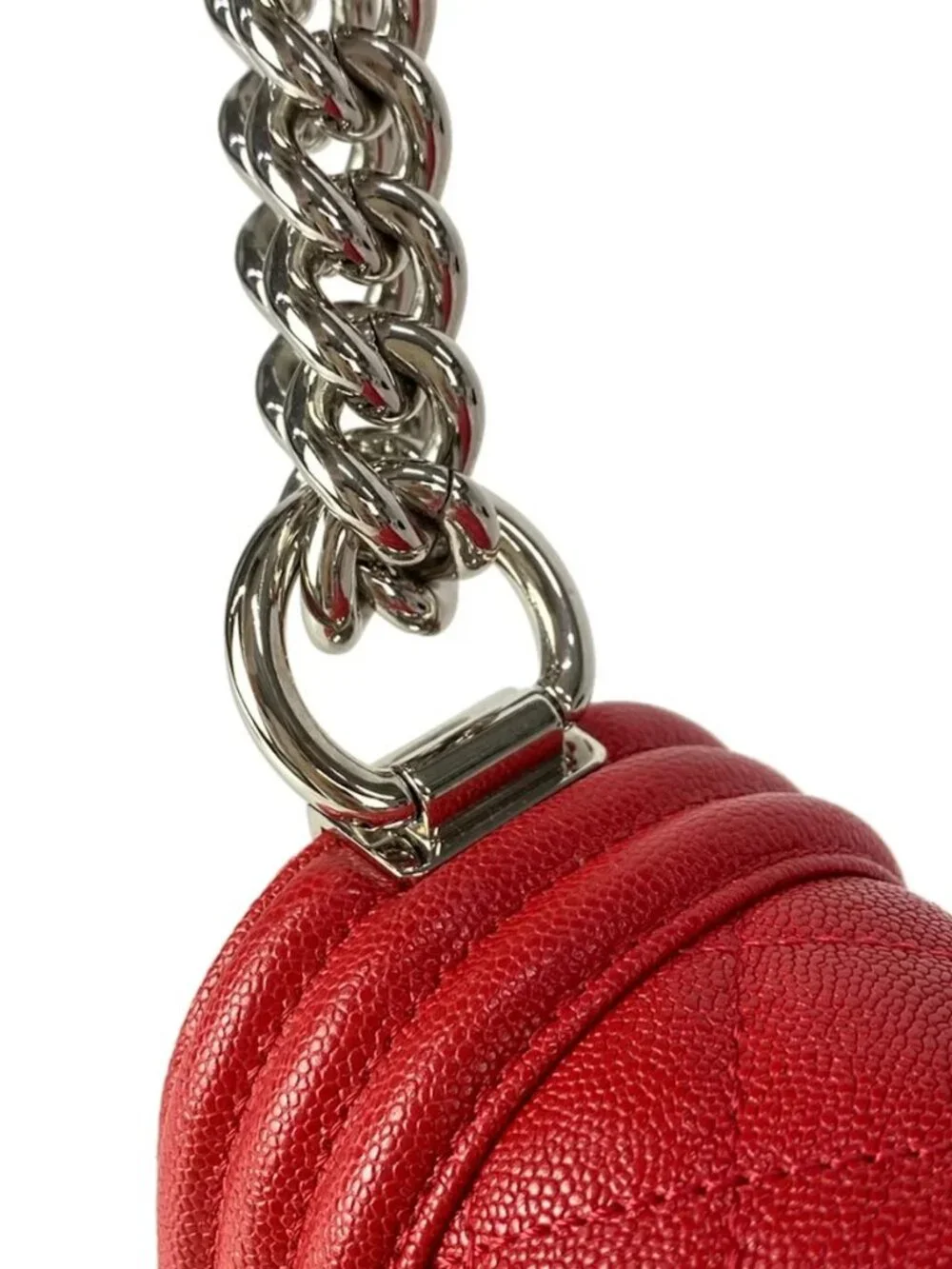 CHANEL Boy Chanel - Red Calfskin Shoulder Bag